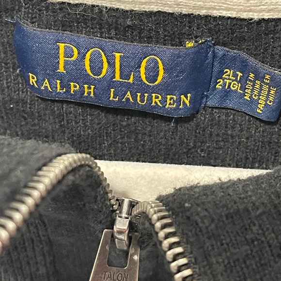 Polo Ralph Lauren Varsity Script Knit Half Zip Pullover Cotton Rib Knit Sweater - Picture 4 of 7